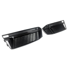 Black Front Fog Light Cover For Audi A4 B9 S-LINE S4 B9 2016-18 Honeycomb Style