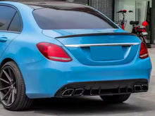 C63 Style Gloss Black Rear Diffuser + Exhaust Tips for Mercedes W205 (Non-AMG Bumper) 2015-2021