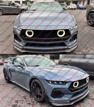GT-V Style Front Mesh Grille w/ LED Halo Lights For 2024–2025 Ford Mustang GT Ecoboost