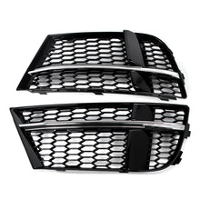 Chrome+Black Honeycomb Fog Light Grill Mesh Cover Fits Audi A3 S Line 2017-2019