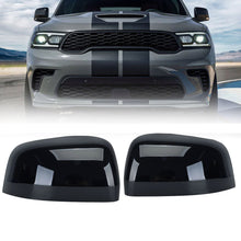 Pair Glossy Black Rear View Mirror Cover Cap Replacement For Dodge Durango 2011-2023 Jeep Grand Cherokee 2011-2019