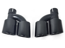 Gloss Black Rear Bumper Diffuser w/ Black Exhaust Tips For Audi A5 S-Line 2017–2019