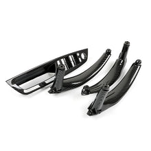 4PCS Carbon Fiber Look Interior Door Handle Pull Panel Trim For BMW X5 E70 X6 E71 2007–2014