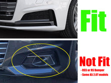 Left+Right Fog Light Grille Cover for Audi S5 / A5 S-Line 18-19 Black+Chrome