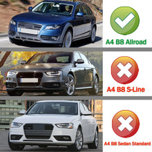 2x Fog Light Grille Cover For Audi A4 Allroad 2010-2016 ( Black Honeycomb + Chrome Ring )
