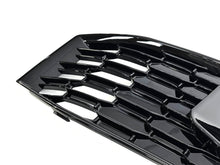 For 2017-2019 Audi A4 B9 S-line S4 Black Front Bumper Fog Light Grille Cover w/ ACC Caps