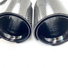 2x Carbon Fiber Exhaust Muffler Tips Tail Pipe fit for BMW 63mm In 93MM Out