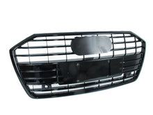Black Front Grille for Audi A6 C8 S6 2019-2024 No Camera fg265