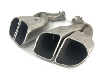Black Square Exhaust Tips Long Pipes fit for Porsche 958.2 Cayenne V8 V6 2015-2018