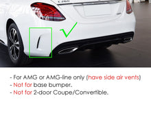 Black Diffuser w/ Chrome Exhaust Tips For Mercedes W205 Sedan C250 C300 C43 Sedan AMG