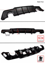 For 2012-2014 Chrysler 300 300s Ampp Gloss Black Shark Fin Rear Bumper Diffuser