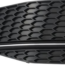 Fog Light Lamp Cover Grille Grill For Audi A4 S-line S4 2013-2015 2016 - Black with Chrome Trim