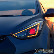 LED Projector Headlights For 2011-2016 Hyundai Elantra Demon Eyes Front Lamps
