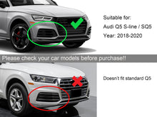 Gloss Black Front Fog Light Grille Cover For AUDI Q5 S-line SQ5 B9 2018-2020 fg241