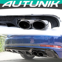 Gloss Black Rear Diffuser + Exhaust Tips For Audi A4 B9 Non-S-Line Sedan 2017–2019