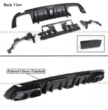 For 2015-2021 Mercedes Benz W205 C300 C450 C43 Sedan Smoke Led Bumper Diffuser + Exhaust Tips