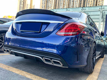 Rear Diffuser w/ Silver Exhaust Tips For Mercedes W205 Sedan C300 C43 AMG di1