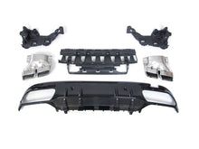 Black Diffuser w/ Chrome Exhaust Tips For Mercedes W205 Sedan C250 C300 C43 Sedan AMG