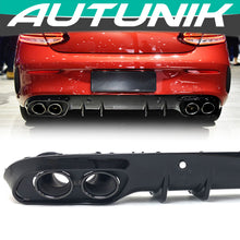 Rear Diffuser & Black Exhaust Tips for Mercedes C205 C200 C300 C43 AMG Coupe Convertible 2015-2020