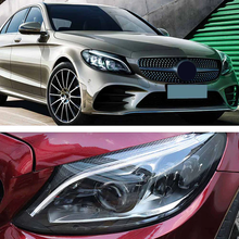Pair LED Headlights For Mercedes C-Class W205 C200 C300 C63 Coupe Convertible 2015-2021 W/ Blue Animation