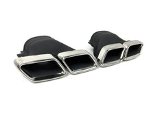 E63 Style Gloss Black Rear Diffuser + Silver Exhaust Tips For Mercedes W213 S213 LCI AMG AMG Bumper