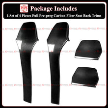 4pcs Front & Rear Front & Rear Seat Back Covers For 2015-2020 BMW F80 M3 F82 M4 Prepreg Carbon Fiber Seat Back Trims