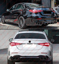 For 2022-2025 Mercedes W206 C300 C43 AMG Sedan Gloss Black Rear Bumper Diffuser C63 Style w/ Exhaust Tips