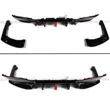 For 2017-2023 BMW G30 530i 540i Big Fin M5 Style Gloss Black LED Rear Bumper Diffuser Kit