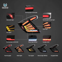 Smoke LED Tail Lights For 2018-2021 Honda Civic Hatchback LX Sport EX Rear Lamps Asembly
