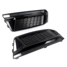 Black Front Fog Light Cover For Audi A4 B9 S-LINE S4 B9 2016-18 Honeycomb Style