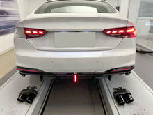 Gloss Black LED Rear Diffuser + Exhaust Tips For AUDI A5 B9 F5 2020-2022 2023 di184