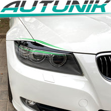 Eyebrow Cover Trim Headlight Eyelids Glossy Black Fits For BMW 3 Series E90 E91 2005-2012 bm204