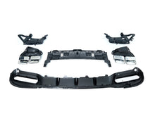 Black Diffuser & Chrome Tips for Mercedes W212 E200 E250 E300 E350 E400 E500 E550 E63 AMG Sedan 2014-2016