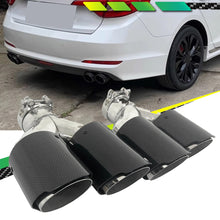 2.5'' Inlet Dual Carbon Exhaust Tips Muffler Tailpipe for BMW Audi Mercedes