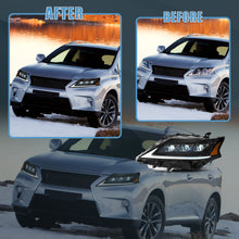 Right+Left LED Headlights For Lexus RX 350 450H 2013-2015 w/ Start Up DRL Front Lamps (Fit factory Halogen version)