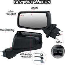 Left+Right Side Mirror Black For GMC Sierra 1500 Silverado 2019-2024 BSM Heated Blind Spot