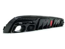 Black Rear Diffuser w/ LED + Black Exhaust Tips For 15-21 Mercedes W205 Sedan C300 C450 C43 AMG