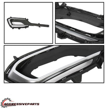 2pcs Front Fog Light Bezels For 2017-2018 Hyundai Santa Fe Sport (2.0L Only)