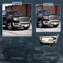 Full LED Headlights For Dodge Ram 1500 2019-2024 w/Dynamic Animation