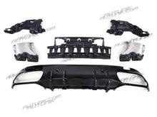C63 Style Rear Diffuser & Black Exhaust For Mercedes W205 Sedan C250 C300 C450 C43 AMG Bumper Only