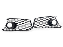 Left+Right Side Bumper Fog Light Lamps Frame Grille Cover For Audi RS6 2014-2018