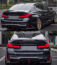 For 2017-2023 BMW G30 530i 540i Big Fin M5 Style Gloss Black LED Rear Bumper Diffuser Kit