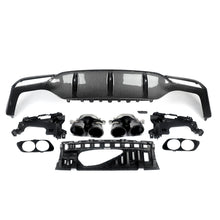 Carbon Look Rear Diffuser Exhaust for Mercedes E W213 Sedan AMG Pack 2016-2020