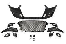 RS4 Style Front Bumper w/Fog Lamp & Chrome Grille w/ PDC For 2013-2016 Audi B8.5 A4