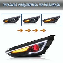 LED Headlights Assembly for 2015-2018 Ford Focus Demon Eyes w/Sequential Signal Set