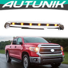Chrome Front Hood Bulge Scoop Upper Grille w/ Light Bar For Toyota Tundra 2014-2021
