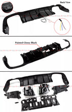 For 2017-2020 Mercedes W213 E-class Smoke Led Rear Bumper Diffuser+Black Exhaust Tips