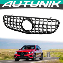 Chrome Front Bumper Grill Grille For 16-19 Mercedes Benz W253 X253 GLC250 GLC300 GLC350