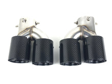 Black Carbon Fiber Stainless Exhaust Tips For 2019-2025 BMW G20 M340i G42 M440i G23 G26 M220i