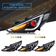 LED Projector Headlights Demon Eyes Dual Beam For Hyundai Sonata 2011-2014
